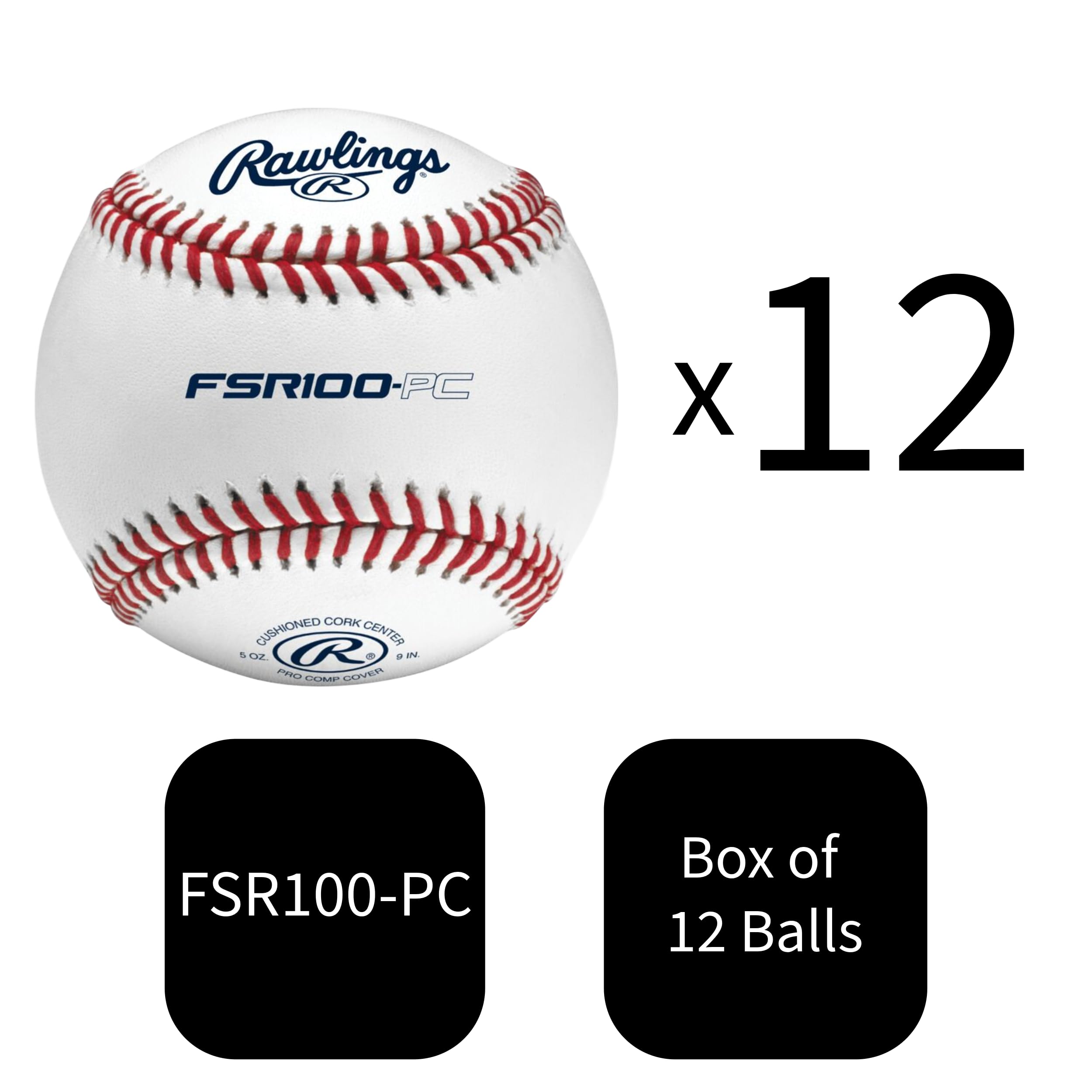 Rawlings High School Pro Comp Practice Baseball, FSR100-PC, 12 Stück
