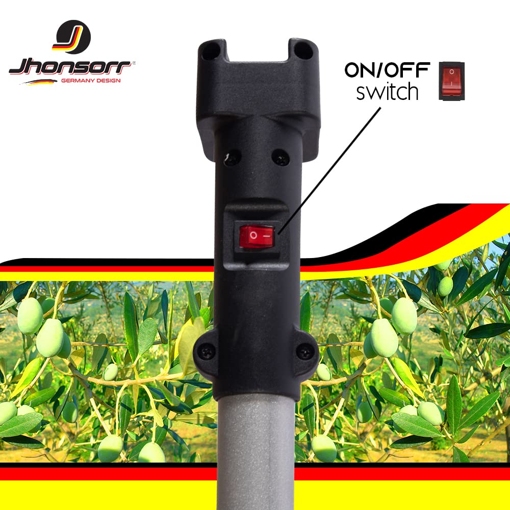 JHONSORR Scuotiolive Abbacchiatore Olive Motoabbacchiatore scuotitore olive elettrico 12V 140 watt batteria rastrelli 1000 battiti peso ridotto MANINA OMAGGIO EXTRA