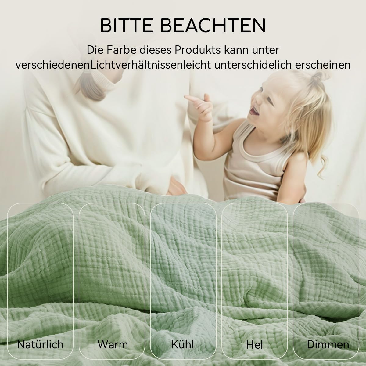 Lanqinglv Manta de muselina 150x200cm de algodón, manta de 4 capas de muselina, manta de verano verde certificada Oeko-Tex, manta para sofá y cama, para el hogar y para acurrucarse, manta de algodón