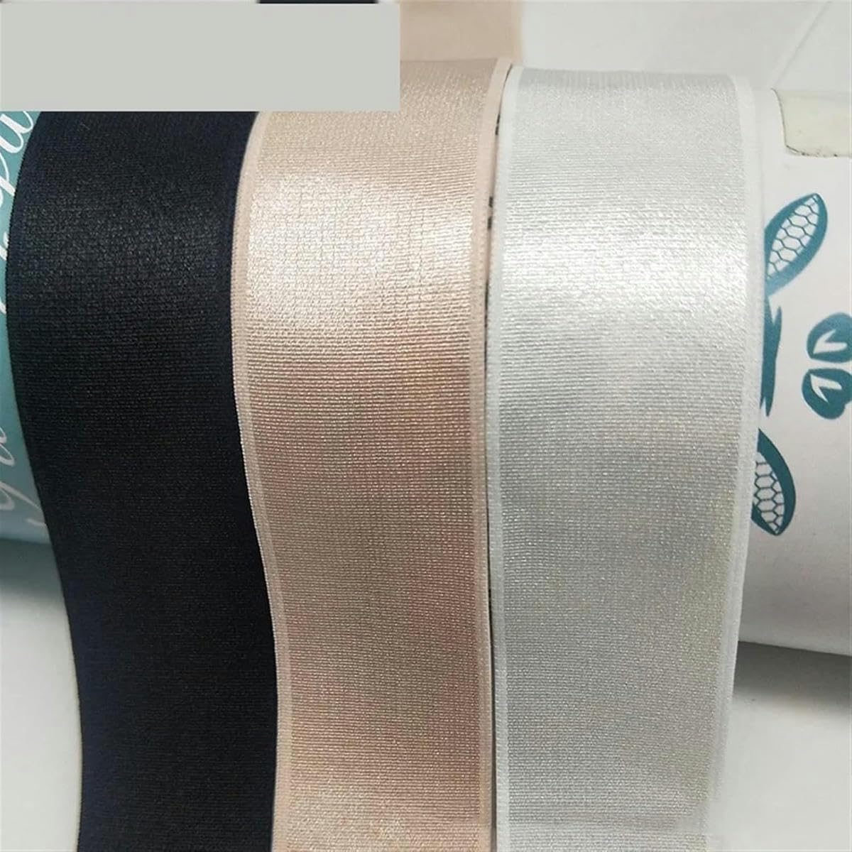 Elástico para Coser 10/20M 6-40 mm Ropa Interior de Spandex Correa de Banda elástica de Nailon Correas de Sujetador Cinta de Cinta DIY Cinturón de Ropa Bandas de Goma (Negro, 20 Metros_15 MM)-20 METR