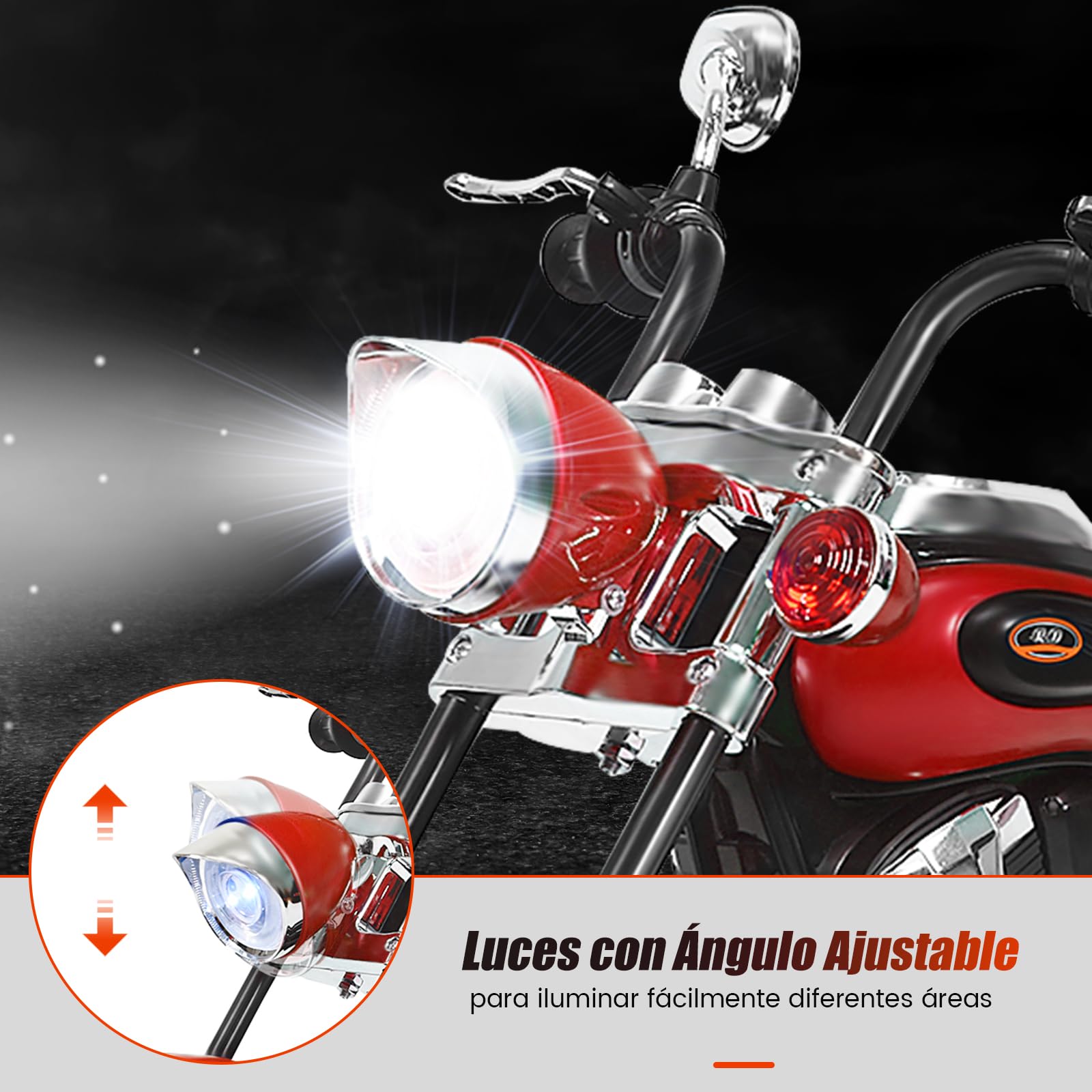 RELAX4LIFE Moto Eléctrica Niños 6V con 3 Ruedas Antideslizantes, Sonidos, Faro, Pedal y Marcha Adelante y Atrás, Moto Electrica Infantil, Coche Eléctrico para Niños de 3+ Años, Carga 30kg (Rojo)