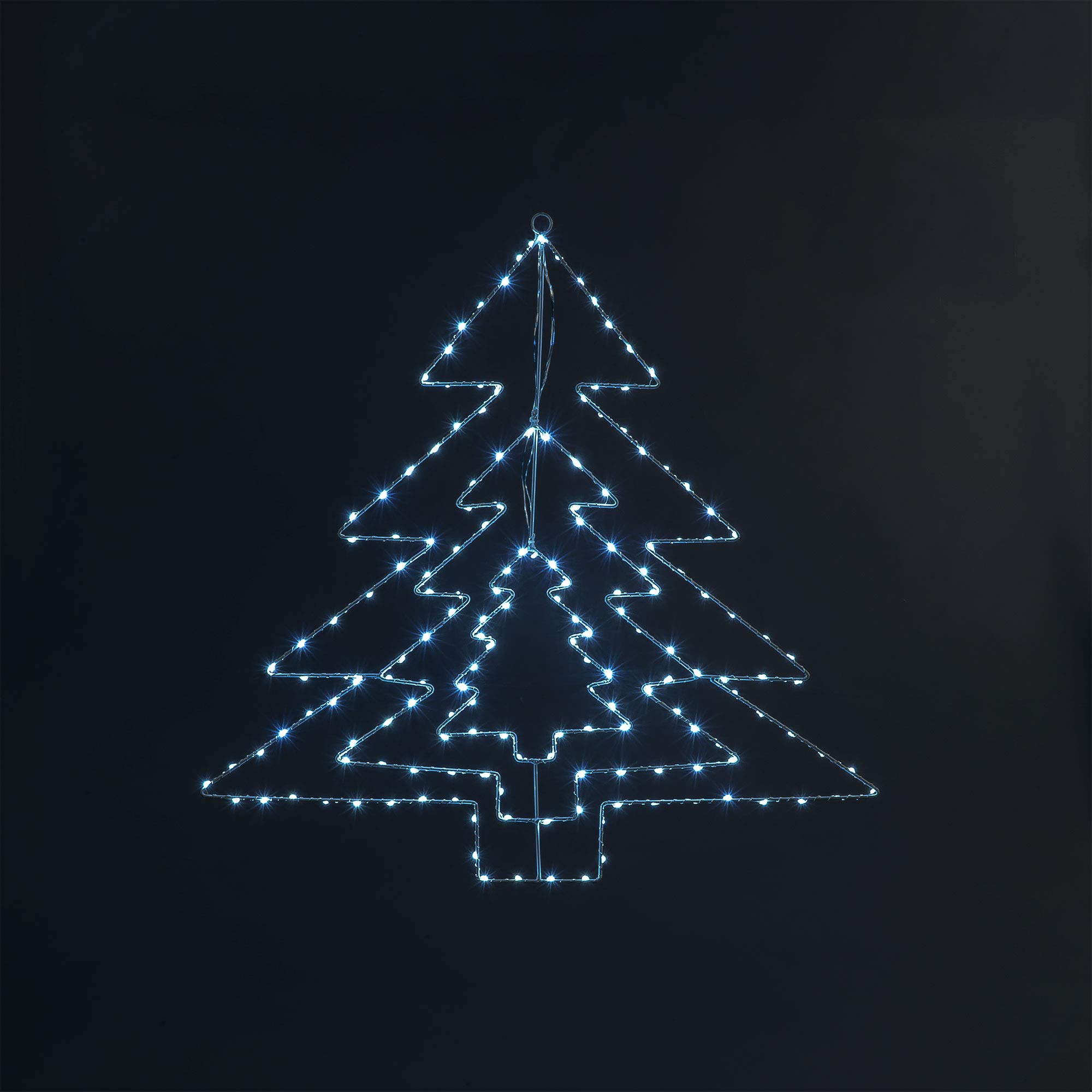 Garden Store Direct Ice White Triple Christmas Tree Led Silhouette - 64Cm High, Multi-Function With Led's