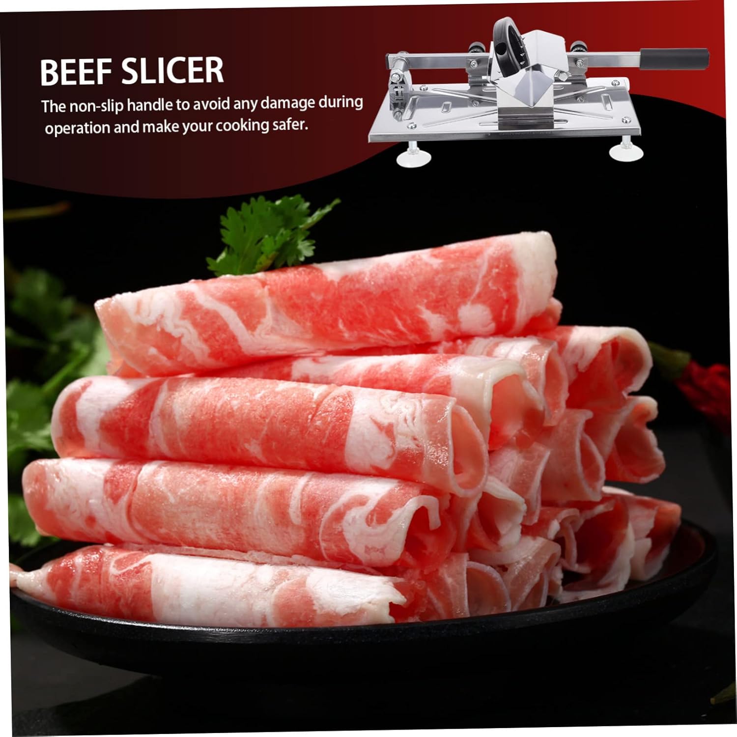 Unomor Efficient Beef Mutton Rolls Slicer Thin Meat Slicer for Home Use Stainless Steel Multi-purpose Kitchen Tool