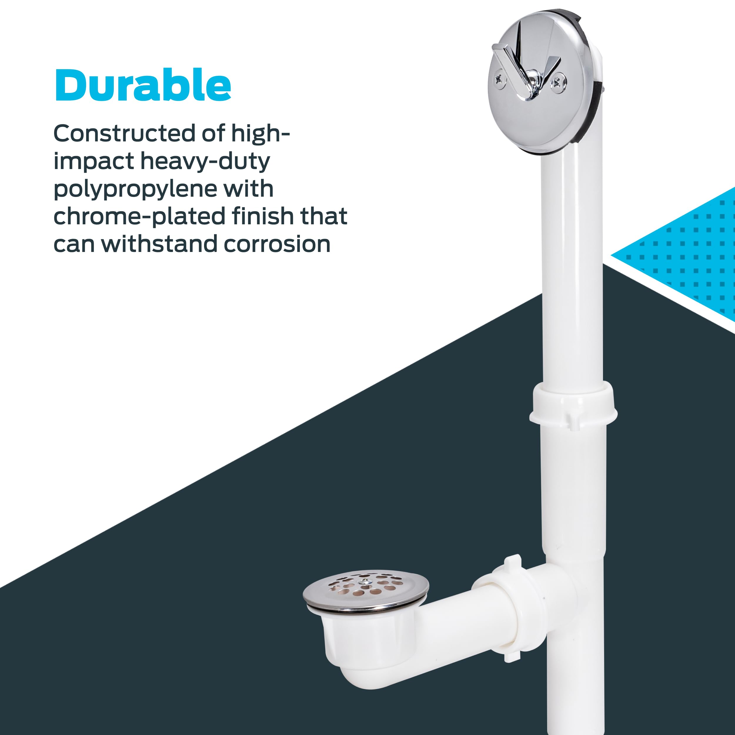 EZ-Flo 1-1/2 Inch Lift and Lock Two-Hole Trip-Lever Bath