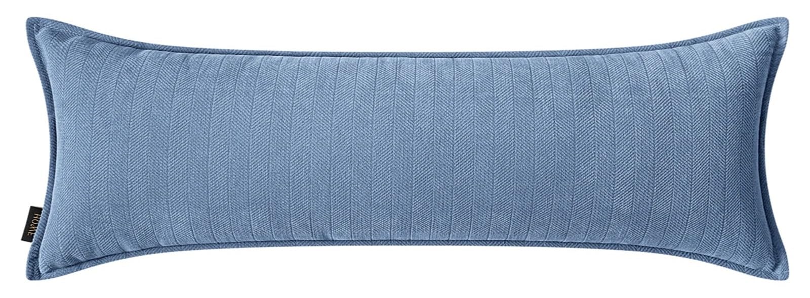 NEPHRA Bolster Pillow Cases with Invisible Zipper, Long Lumbar & Body Pillow Cover, Decorative & Rectangular, Chenille Soft Large Cushion Covers for Sofa/Bedroom/LivingRoom(Dark blue,30 x 90 cm)