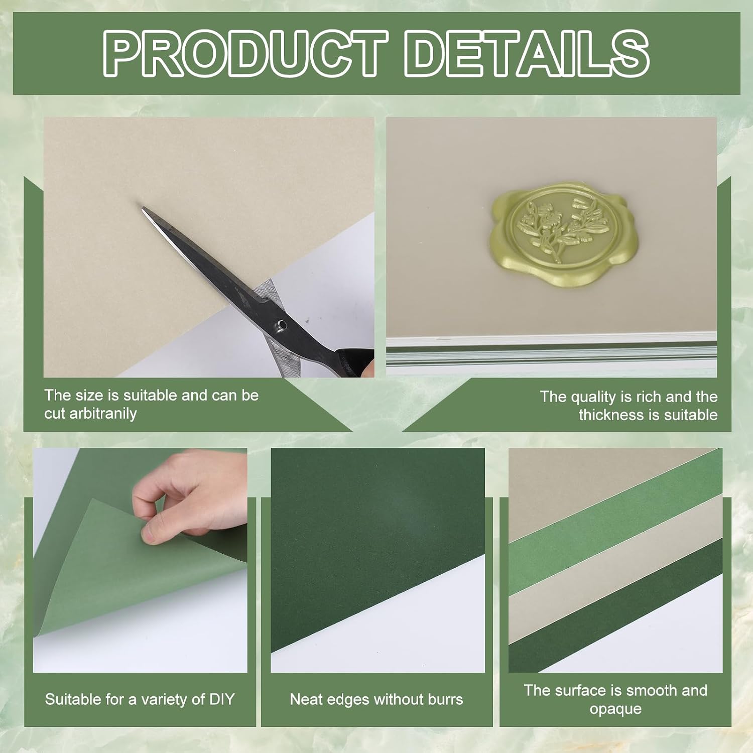 40 Sheet 8.5 x 11 Inch Sage Green Thick Paper Card Stock 4 Colors Paper Cards Colored Scrapbook Papers for Prints DIY Arts Crafts Making School Office Home Supplies, 65lb