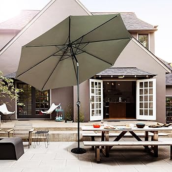 Yardlab 9 Ft Patio Umbrella with Tilt & Crank, Outdoor