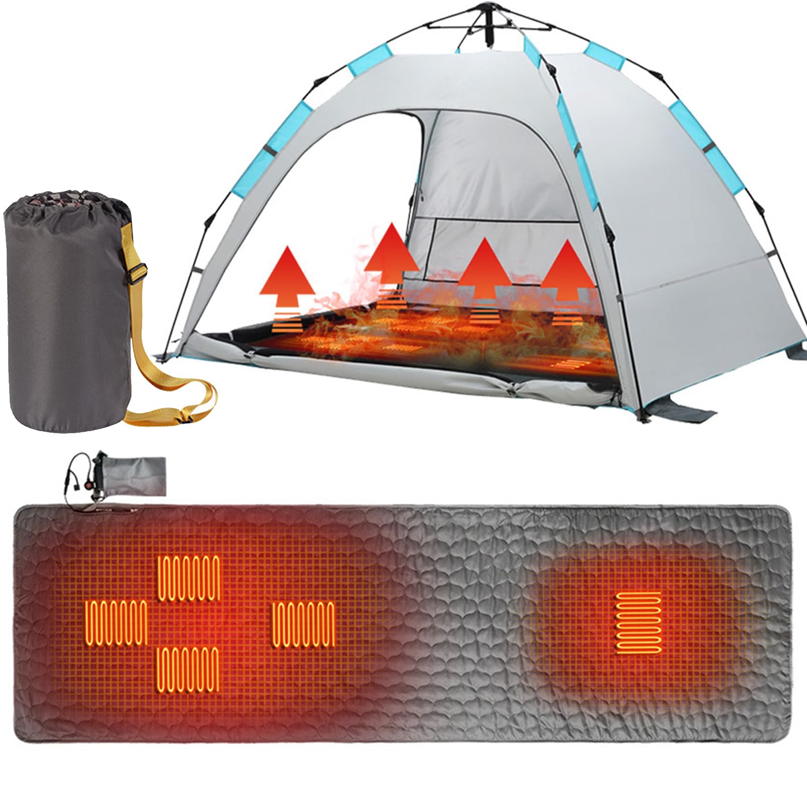 Forro para Saco De Dormir con Doble Calefacción, Almohadilla Térmica Eléctrica USB, Calentador para Acampar, Manta Calefactora Portátil para Clima Frío para Interiores Y Exteriores