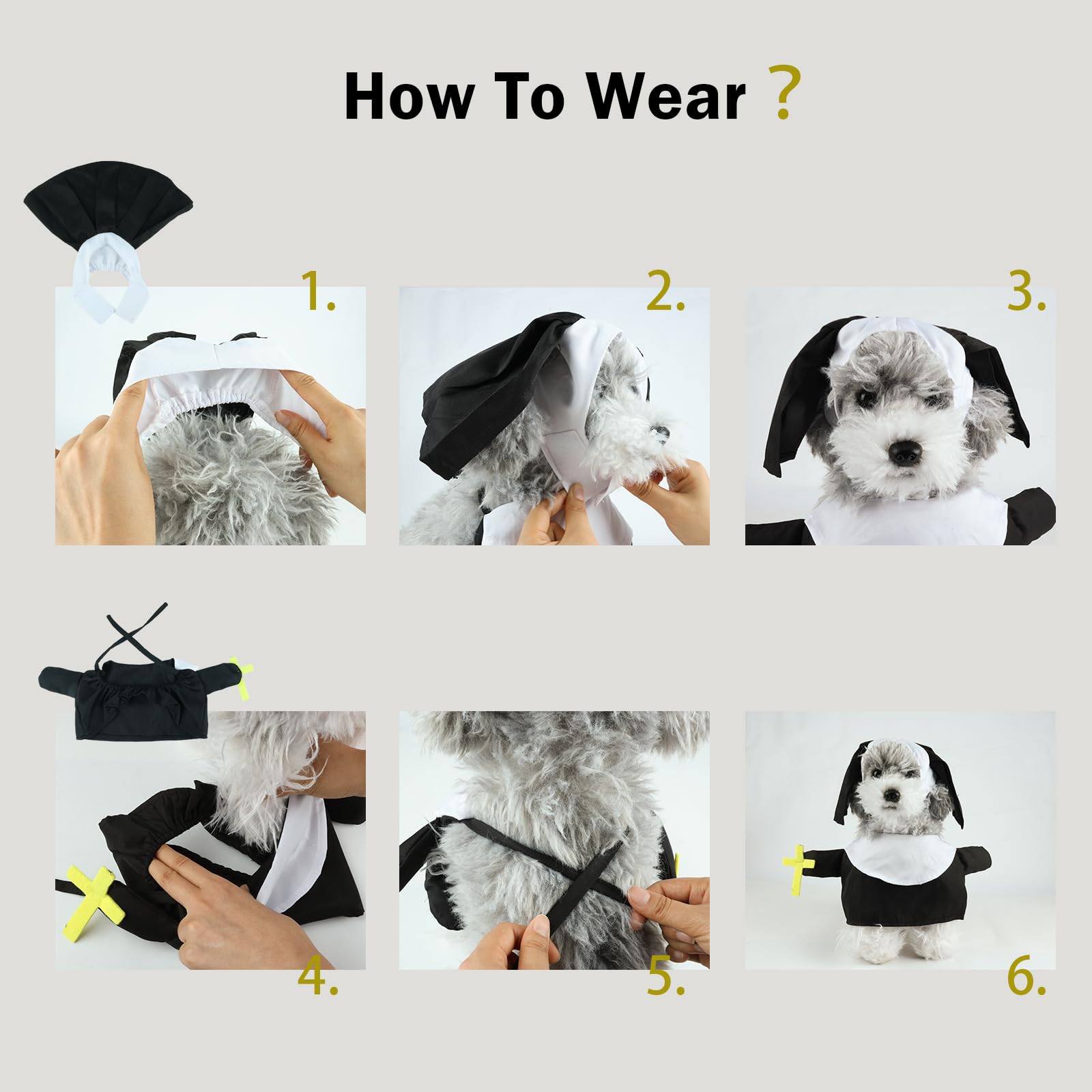 HOTUMN Nonne Halloween-Kostüm Für Kleine Hunde & Katzen – Inkl. Kleid & Hut, Verstellbar