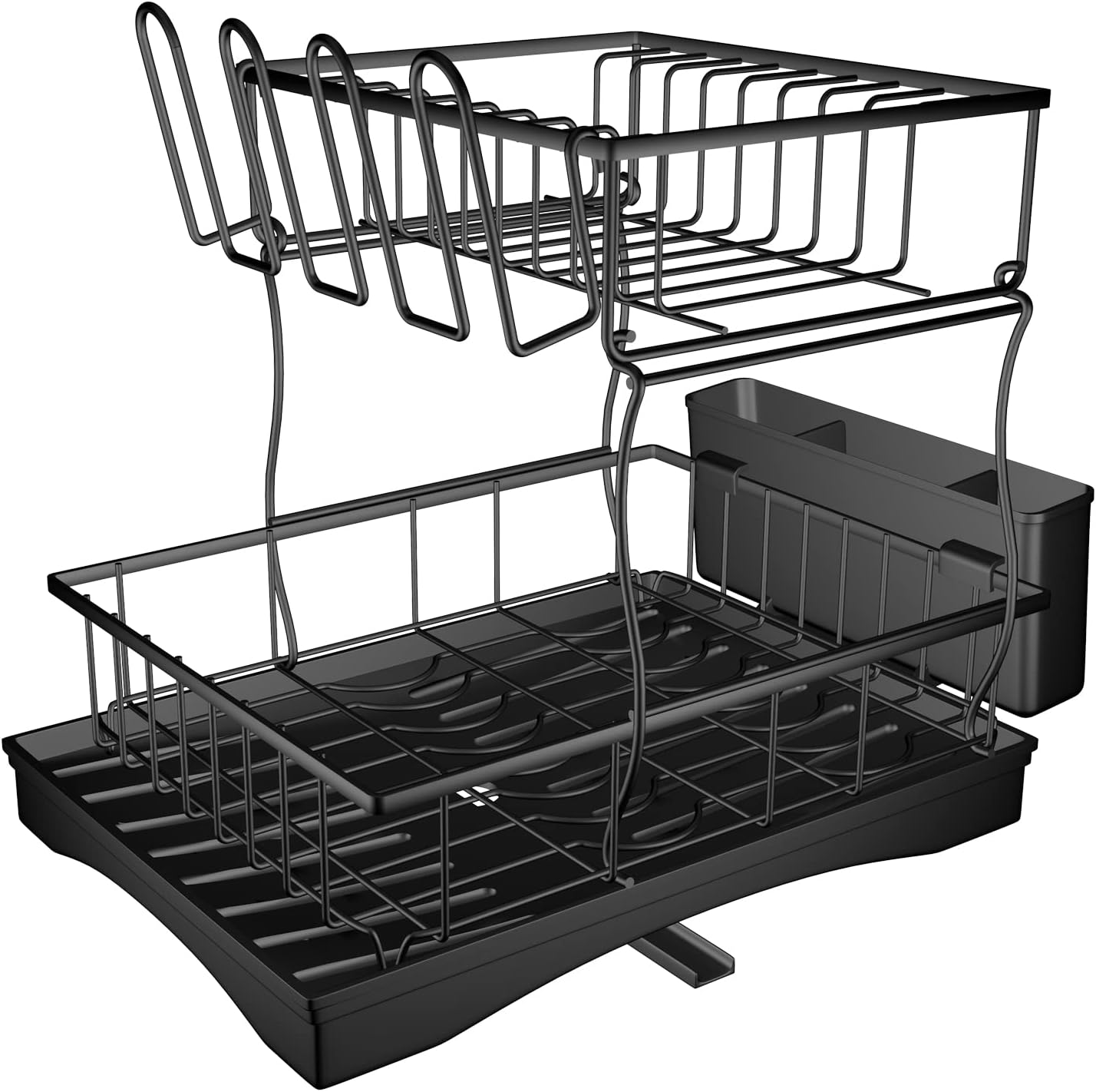 AININUOY Large Dish Drying Rack with Drainboard, 2 Tier