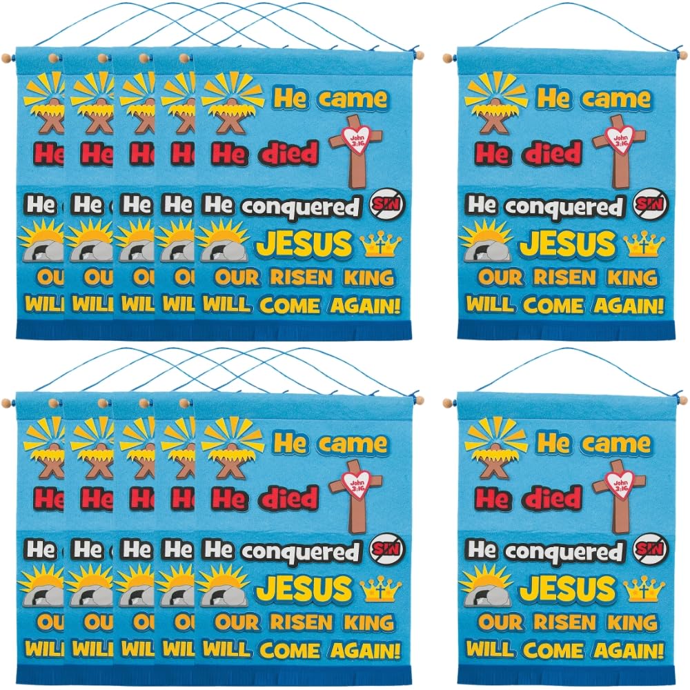 Fun Express Life of Christ Filzschild-Set – kreatives Bastelset für Kinder, religiöse pädagogische Aktivität für Sonntagsschule, Heimprojekte und Urlaubsspaß, perfekt für Familienbindung, spirituelles