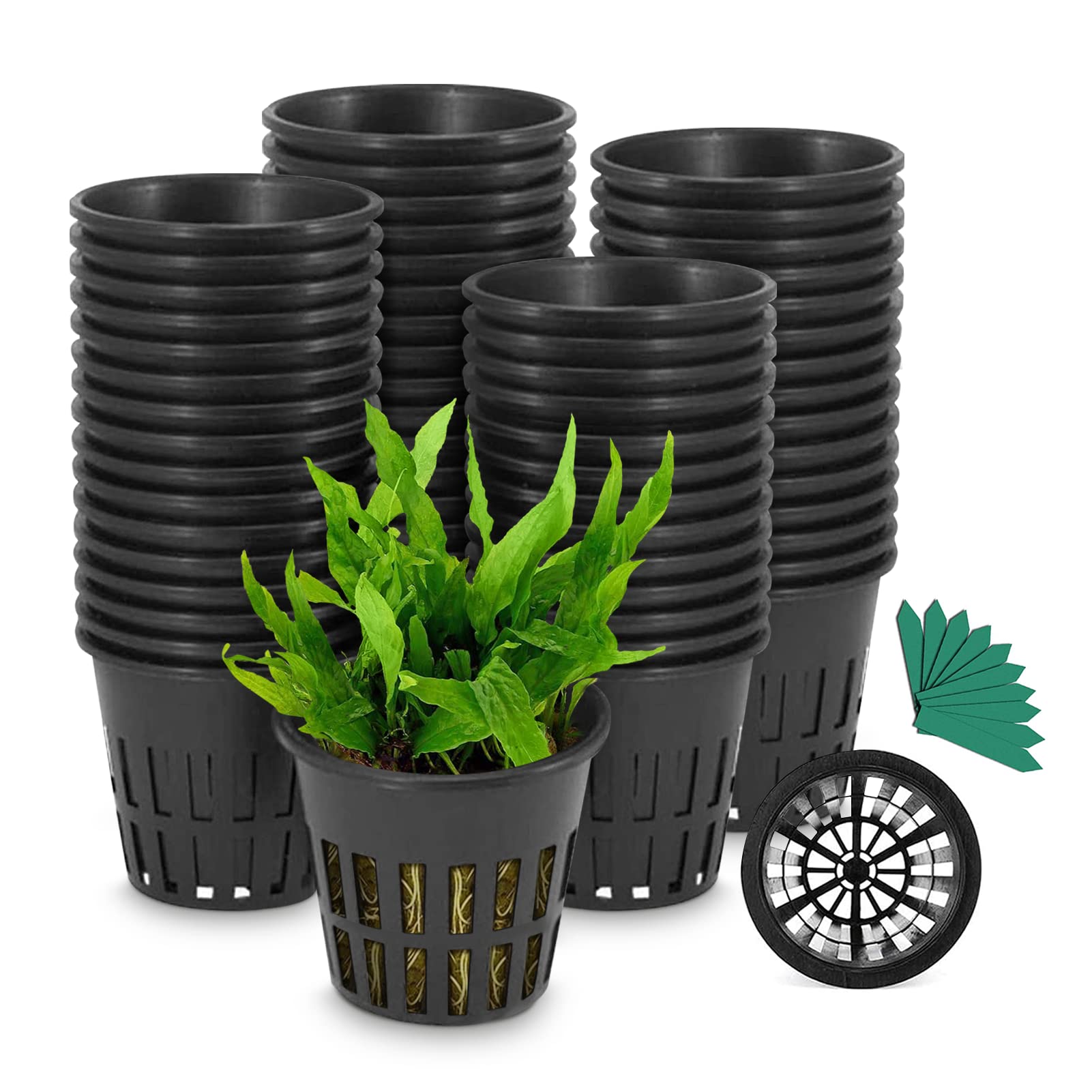 Snapklik.com : GROWNEER Net Pots 100 Pcs 3 Inch Garden Slotted Mesh Net ...