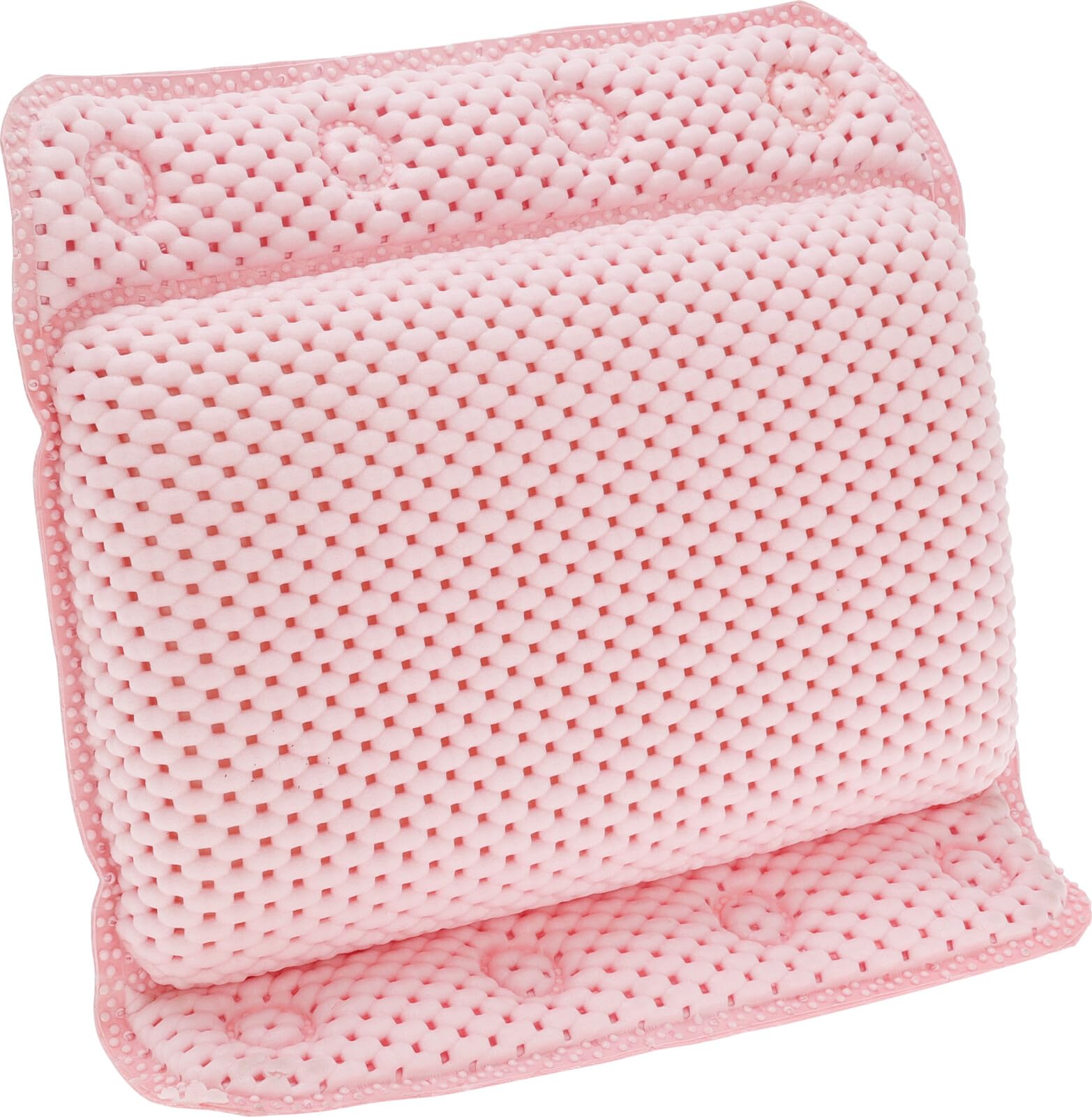 Envenzo Bathtub Pillow, PVC Bath Pillow Cushion with Textured Surface for Bath and Shower Relaxation, Pink, 29 x 30 x 5.5 cm