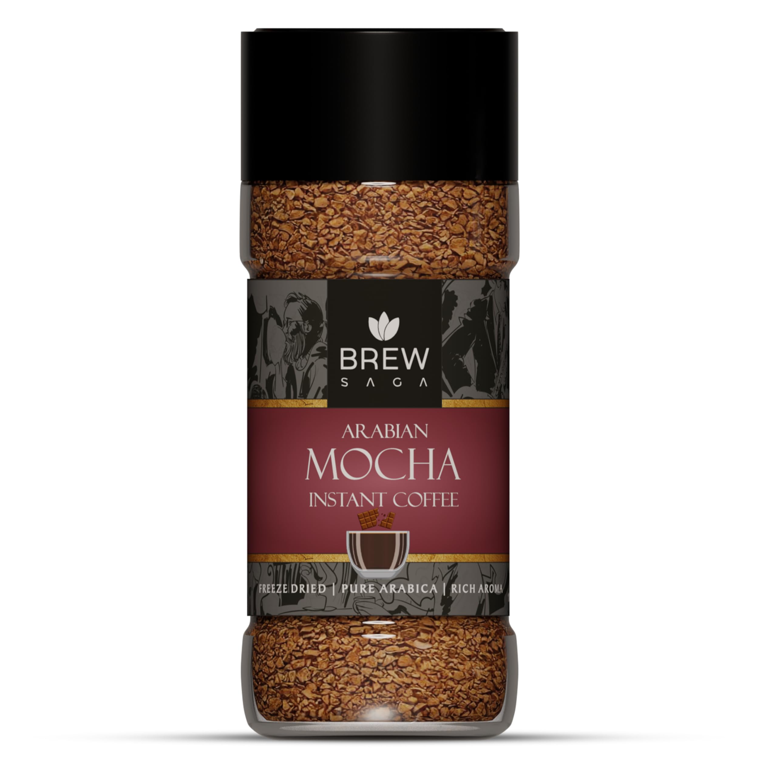 Sponsored Ad - Arabian Mocha Instant Coffee | 100% Arabica | Freeze-Dried | Ideal Flavoured Coffee | No Added Sugar | Makes 50 Cups | 100 Gram | Cafe Like Coffees At Home | Coffee Powder In Fresh