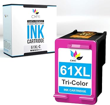 61XL Color Replacement Ink Cartridge for HP DeskJet 2544, 2545, 2546, 2546P, 2547, 2548, 2549, 3000, 3050, 3050A, 3051A, 3052A, Envy 4508, 4509, 5530, 5531, 5532, 5534, 5535, 5536, 5539 Printers