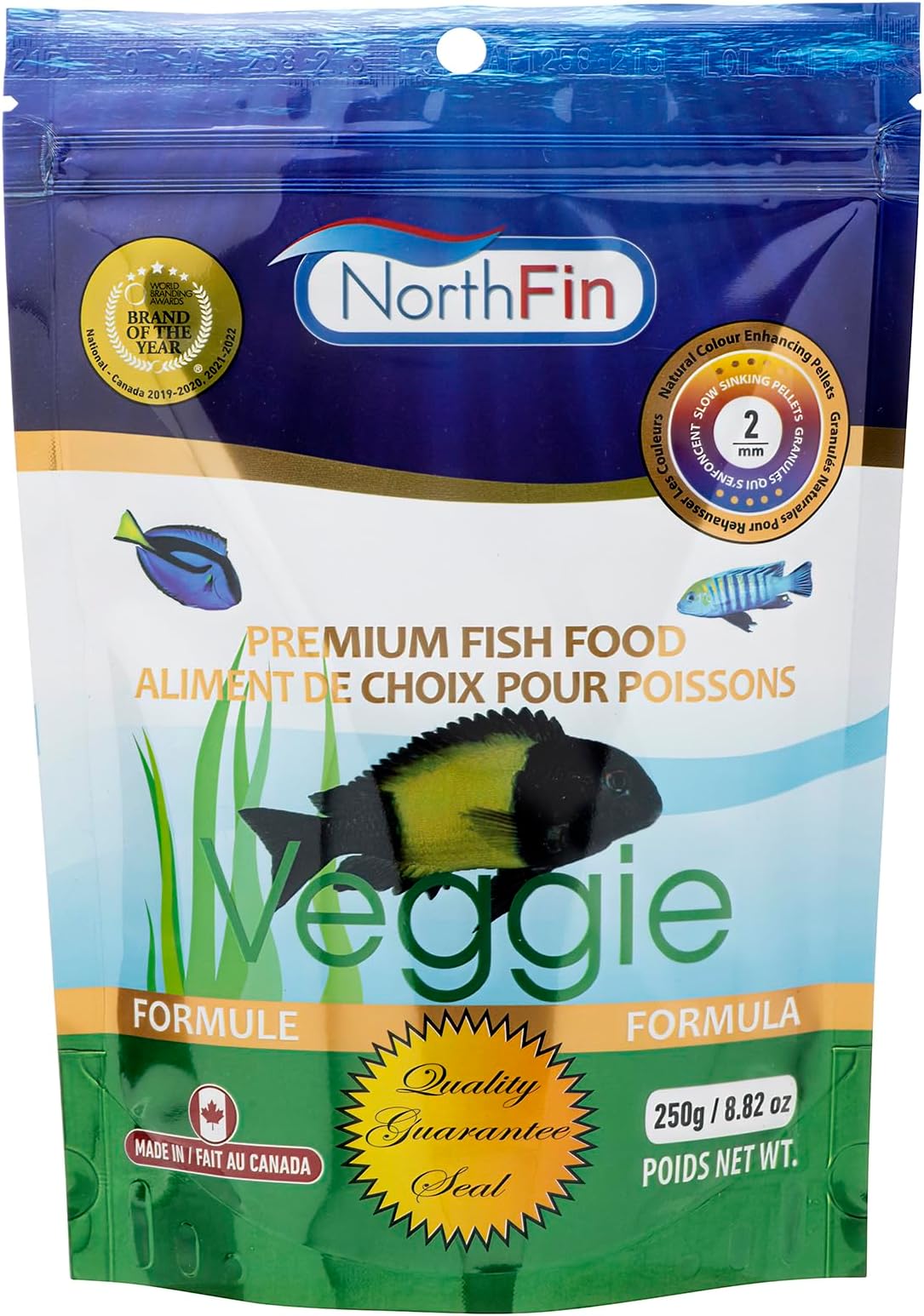 Northfin Veggie Formula, 2 mm, Sinking Pellets, 250 Grams