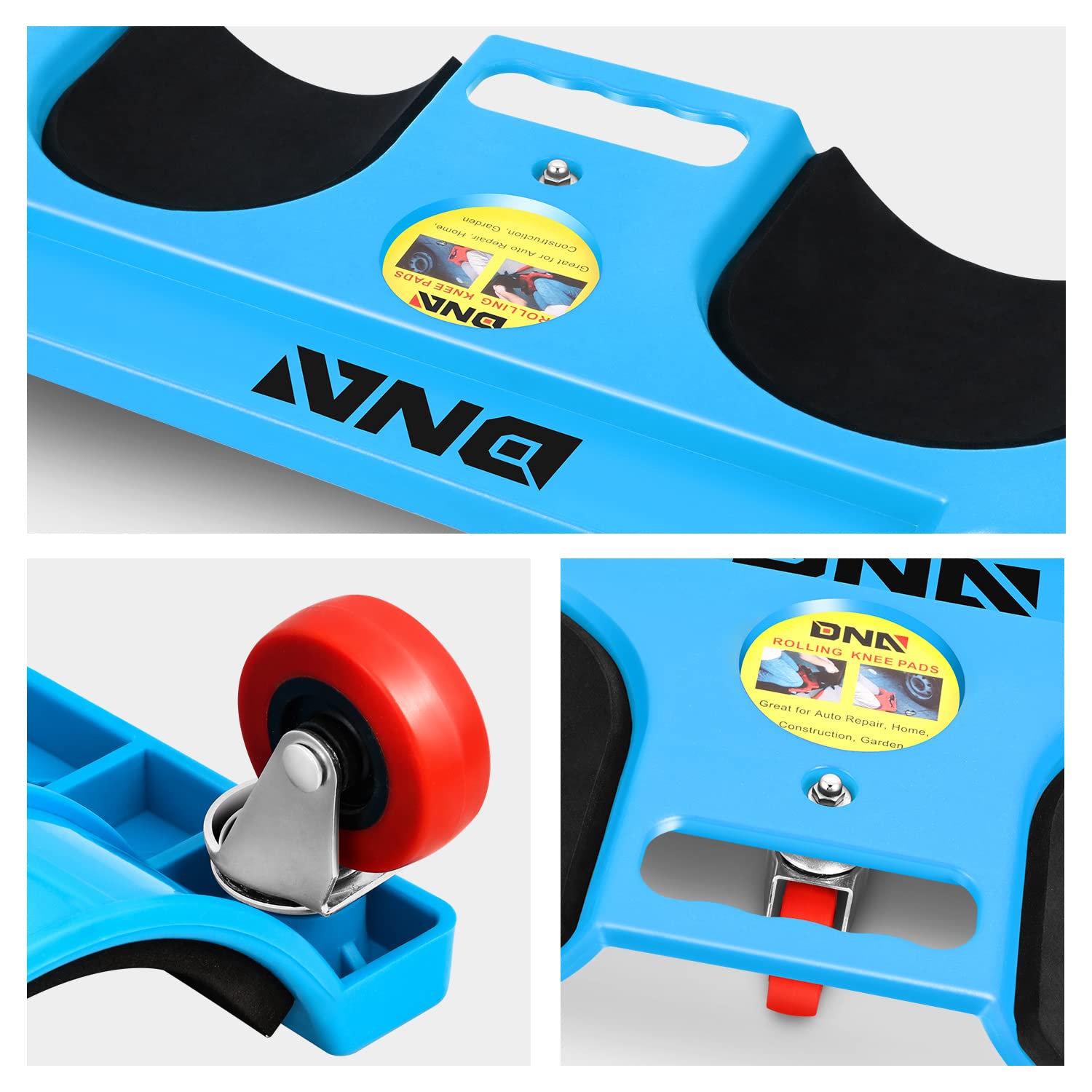 ‎DNA MOTORING TOOLS-00145 Rolling Knee Creeper Pads with Tool Tray Holder for Garage Workshop Garden,Blue Small