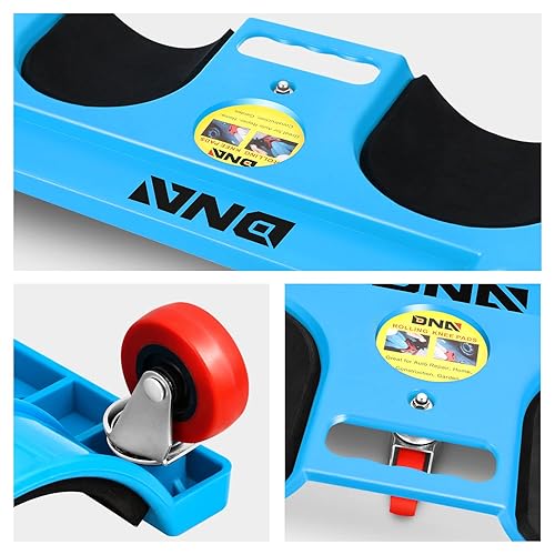 Miniatura 5 de DNA MOTORING TOOLS-00145 - Rodilleras enrollables con soporte para bandeja de herramientas para garaje, taller, jardín, azul, pequeño