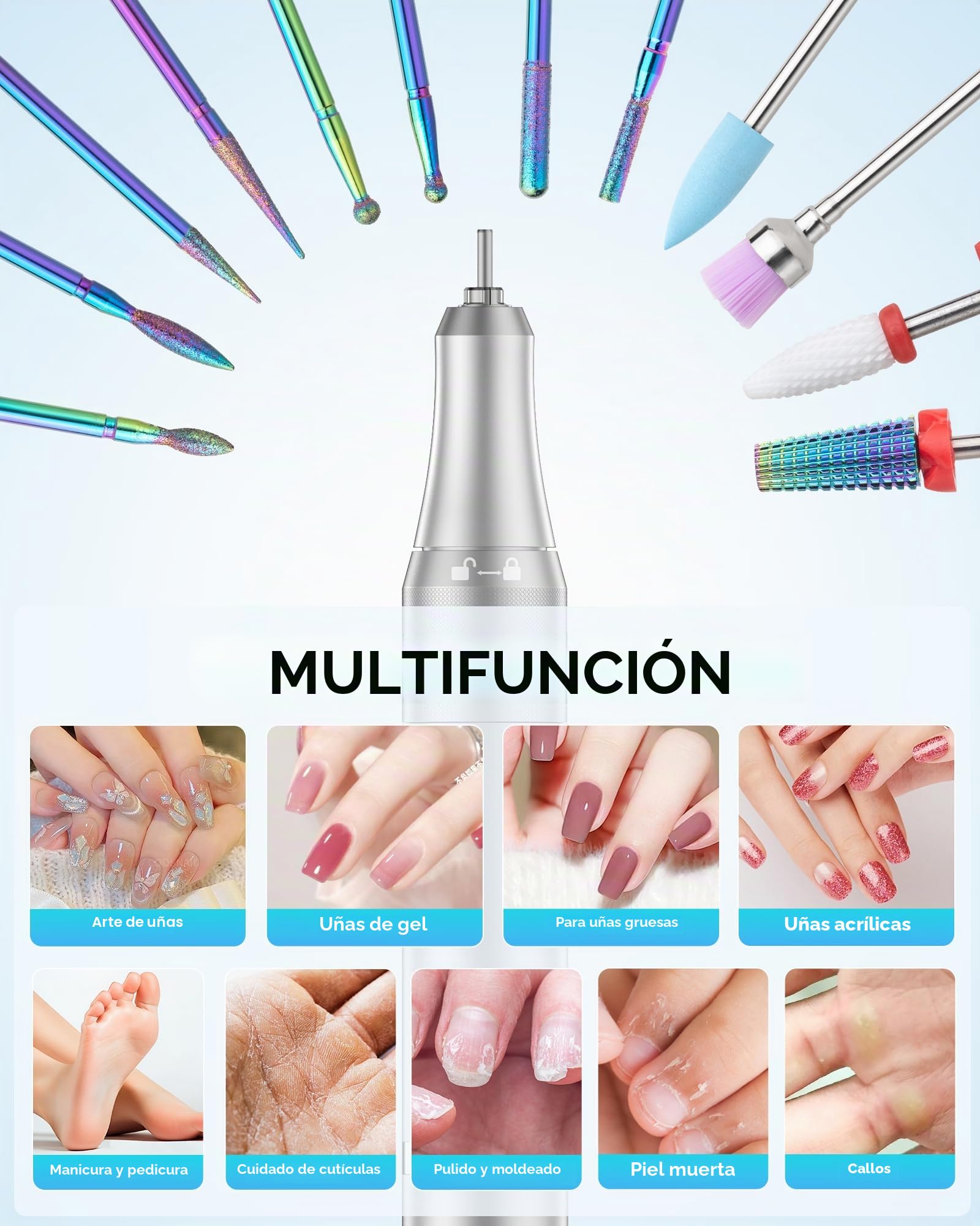 Heypappy Torno para Uñas, Limador de Uñas Eléctrico Recargable Portátil