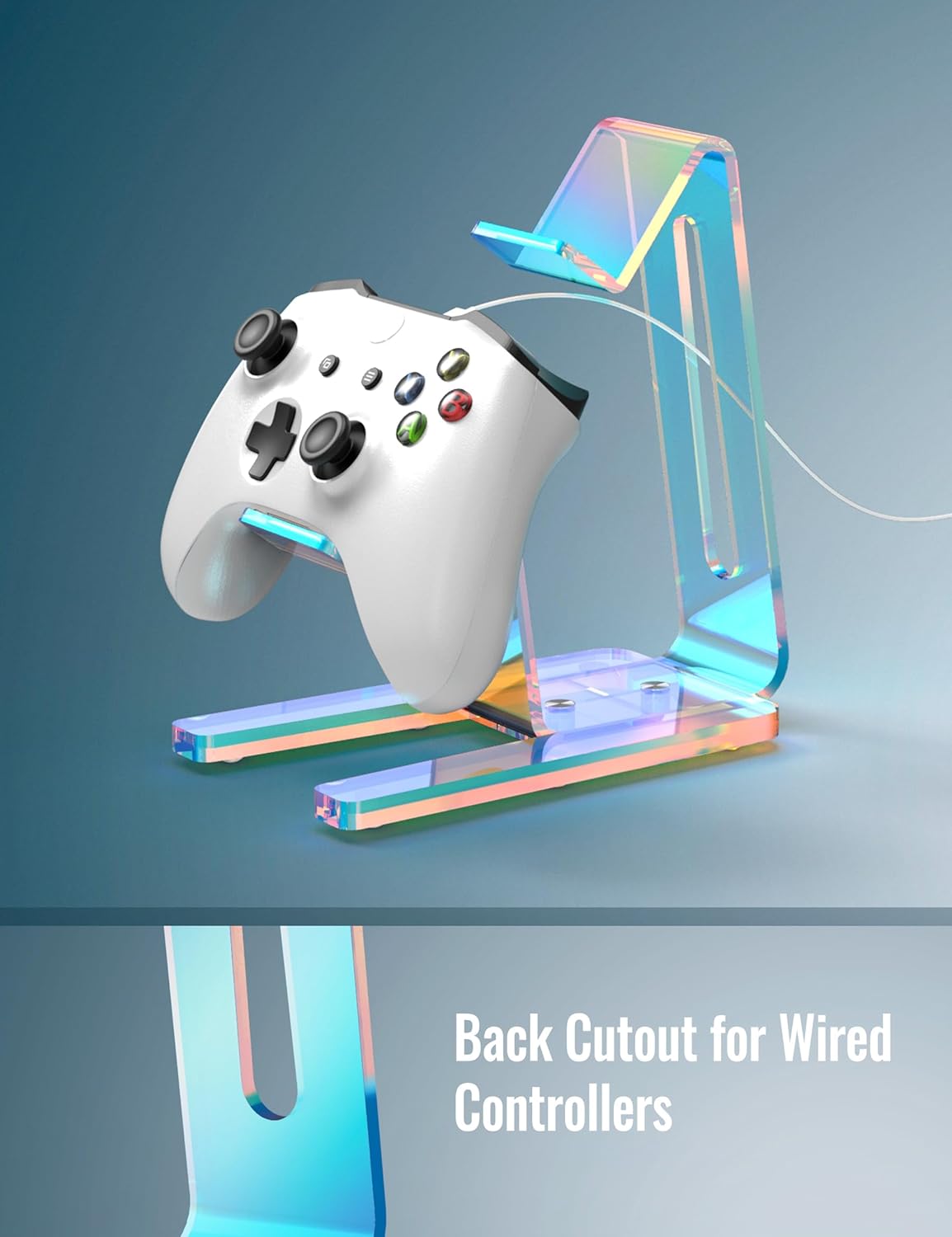 NiHome 虹色のアクリルゲームコントローラースタンド Xbox PSスイッチコントローラー用 丈夫なアクリル構造 安全なコントロ