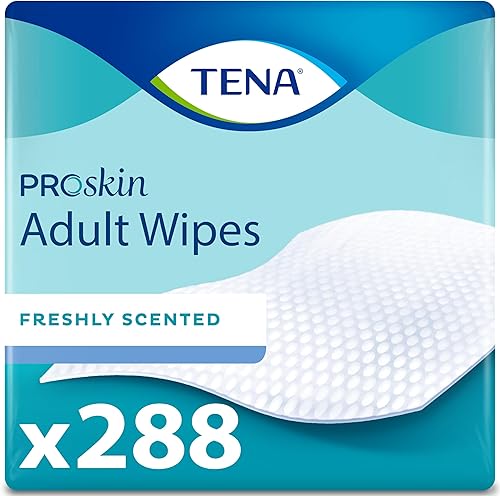 TENA Toallitas para adultos para incontinencia y limpieza, ProSkin - 288 unidades (6 paquetes de 48)