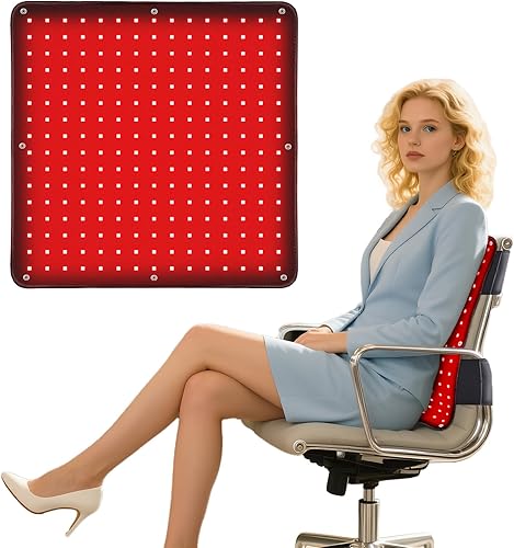 Alfombrilla de terapia de luz roja de 18 "x 18" para cuerpo, 255 LEDs 660nm 850nm Almohadilla de calefacción de terapia de luz infrarroja con