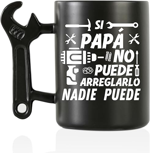 Miniatura 1 de Onebttl Regalos para papá taza de café con mango de llave inglesa, regalos para papá de hija e hijo, taza de cerámica divertida de 13.5 onzas para