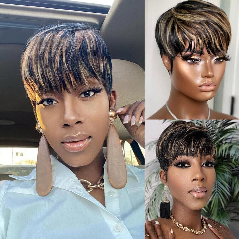 Amazon.com : Bulapla Short Bob Wigs for Black Women Human  display picture 1