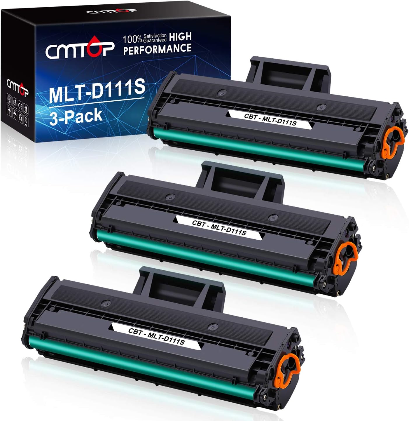 CMTOP 3 Black MLT-D111S Toner Compatible for Samsung 111S MLT-D111S MLT-D111L MLTD111S Toner Cartridge, High Yield, for Samsung Xpress M2020W M2070W SL-M2070W SL-M2020W SL-M2070FW/XAA Wireless Printer