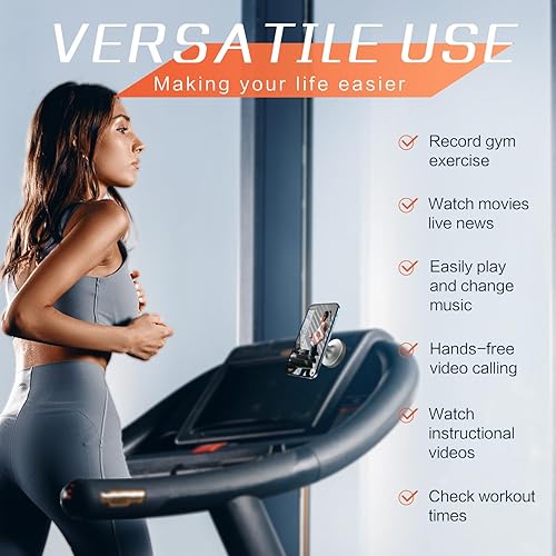Miniatura 2 de Efocakiox Soporte magnético dual para teléfono, para gimnasio, soporte magnético para teléfono y soporte para videos y fotos, se fija a cualquier