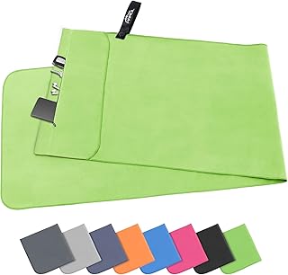 Pameil Fitness Handtuch |120x50cm| Kompakt & Schnelltrocknend mikrofaser Handtuch, Sporthandtuch, Reisehandtuch, Strandhandtuch mit Reißverschluss Tasche