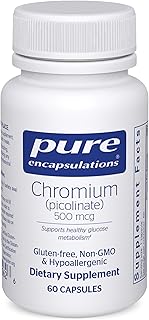 Pure Encapsulations Chromium (Picolinate) 500 mcg - for Lipid & Carbohydrate Metabolism* - Mineral Supplement - Superior Absorption Chromium Supplement - Vegan & Gluten Free - 60 Capsules