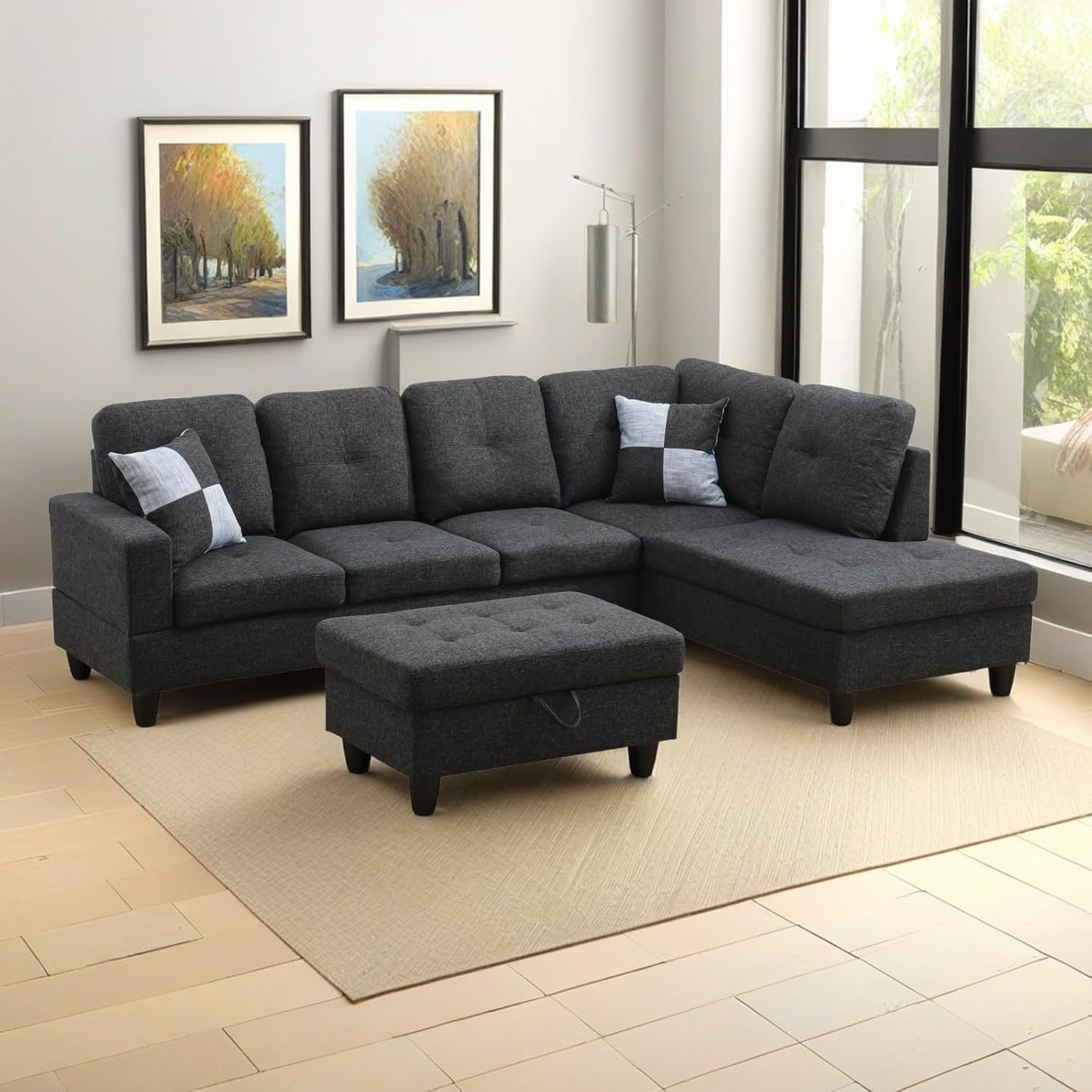 MODCART 103.5" Wide Modular L Shaped Sectional Sofa Set