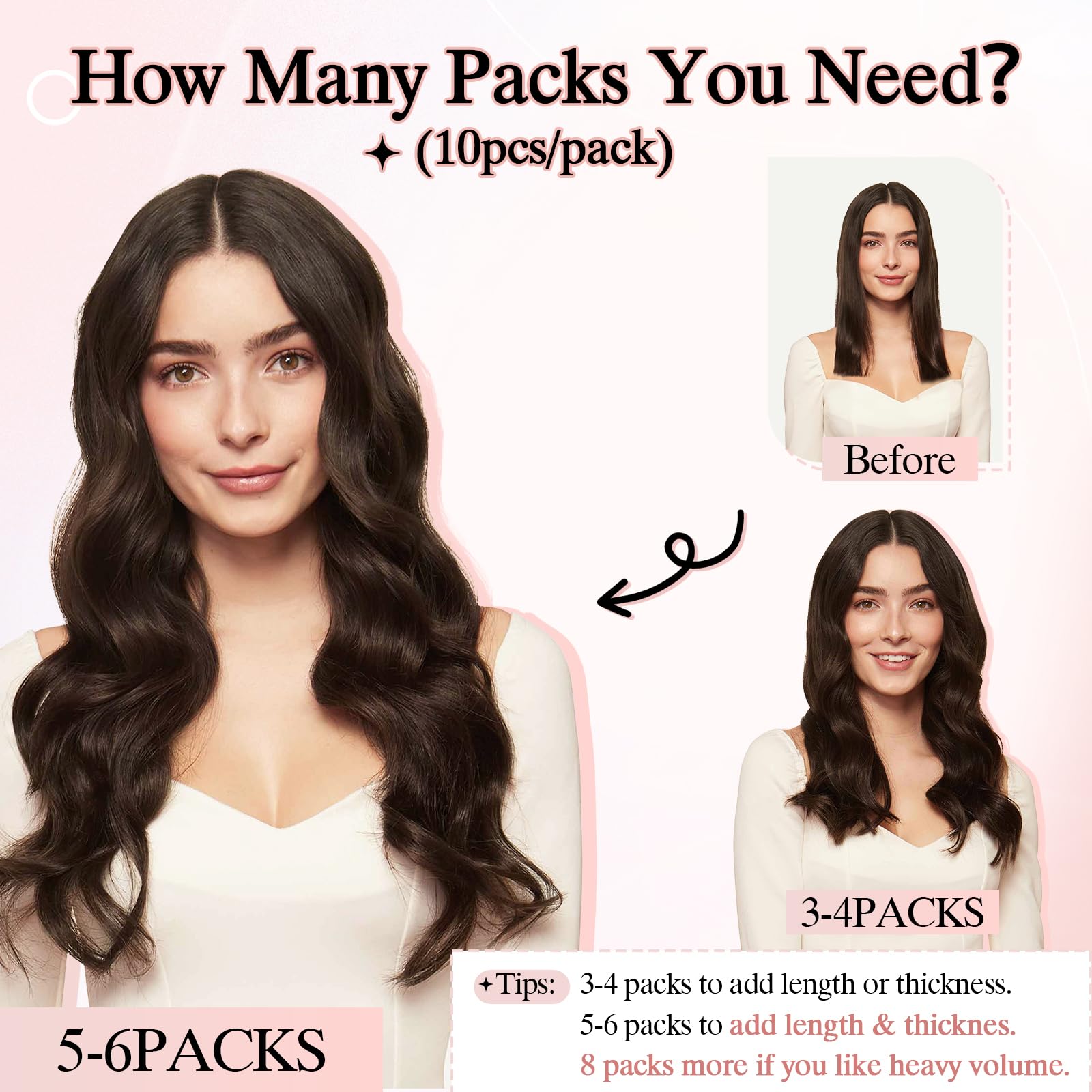 SEGOHAIR 10Pcs Human Hair Tape in Extensions, 16" Thin Tape Hair Extensions - Image 4