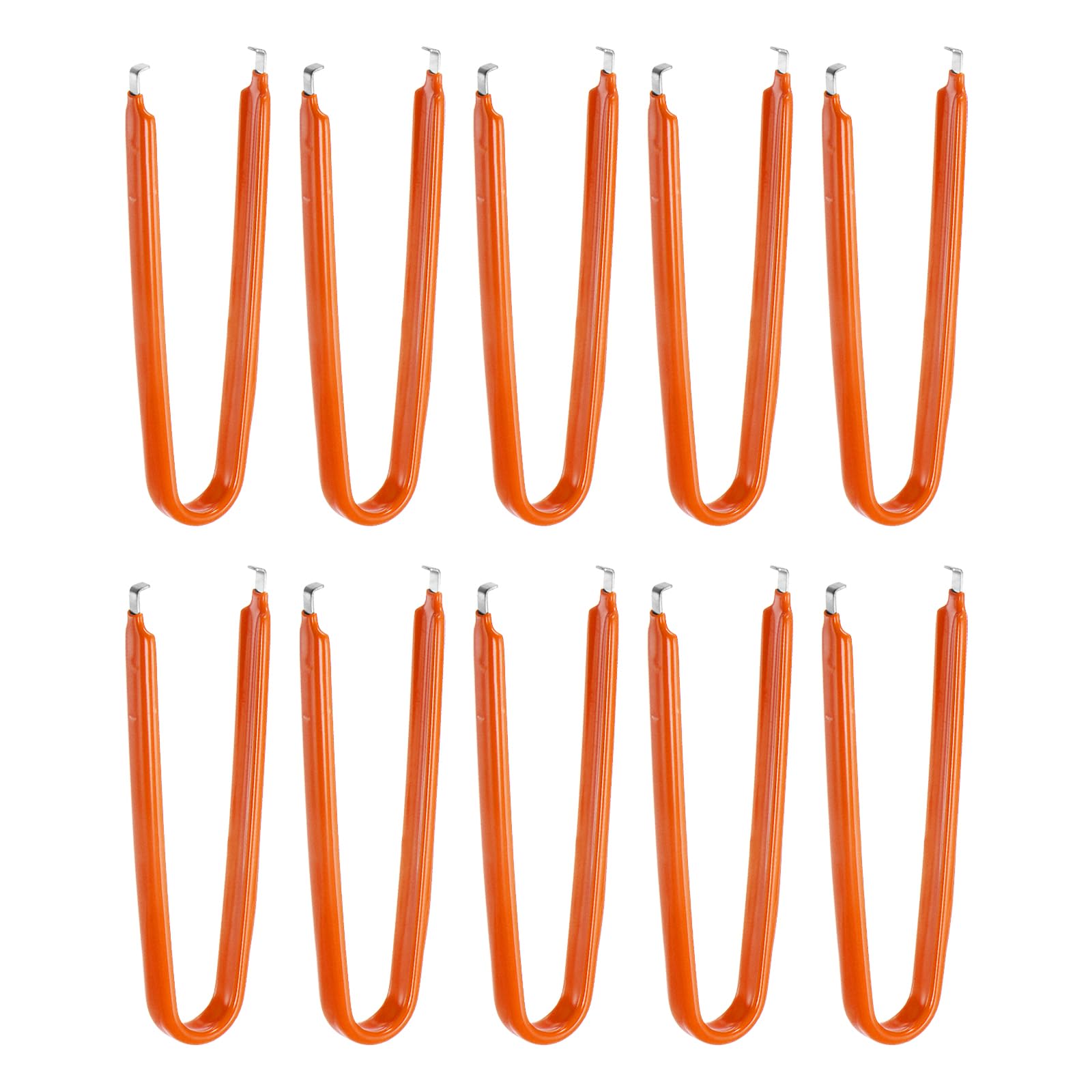 HARFINGTON 10Pcs IC Chip Extractor IC U Shape Puller Stainless Steel with Insulated Vinyl Grip Motherboard Circuit Board Component Puller Chip Extractor for PCB Removal Tool, Orange