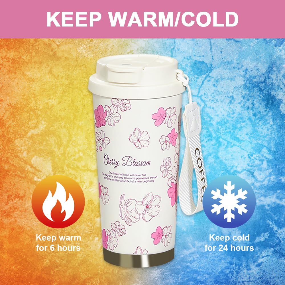 Koffiemok thermobeker 500 ml dubbelwandig geïsoleerd
