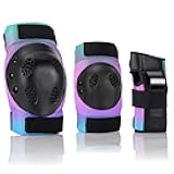 Skateboard Pads Kids/Youth/Adult Shield Elbow Pads and Wrist Guards Protective Gear,Strong Double Straps&Adjustable Easy-Fix Clips for Skateboarding,Rollerblading,ScooterRoller,Skating,Bicycle
