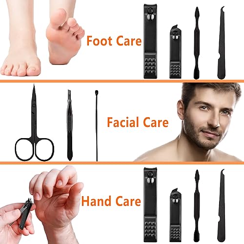 Miniatura 4 de Juego de manicura para hombre, juego de cortaúñas para el cuidado personal, kits de aseo de uñas, juego de cuidado de uñas de viaje, juego de
