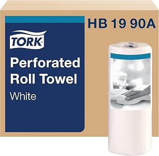 Tork HB1990A 2-Ply Perforated Paper Roll Towels, 11x9 Inch White, High Absorbency, Case of 30 Rolls (2520 Sheets)