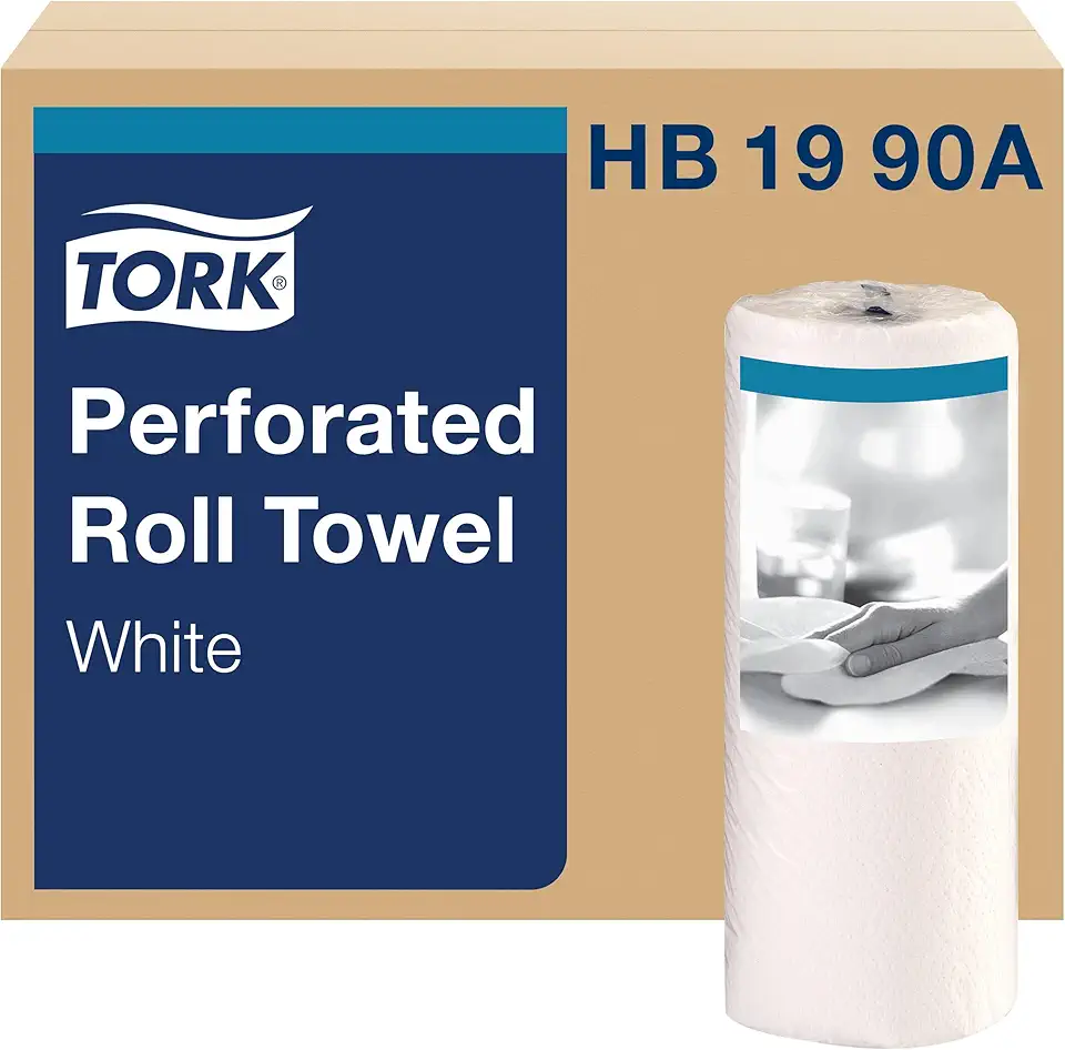 Tork HB1990A Perforated Paper Roll Towel, 2-Ply, 11" Width x 9" Length, White (Case of 30 Rolls, 84 per Roll, 2,520 Towels)