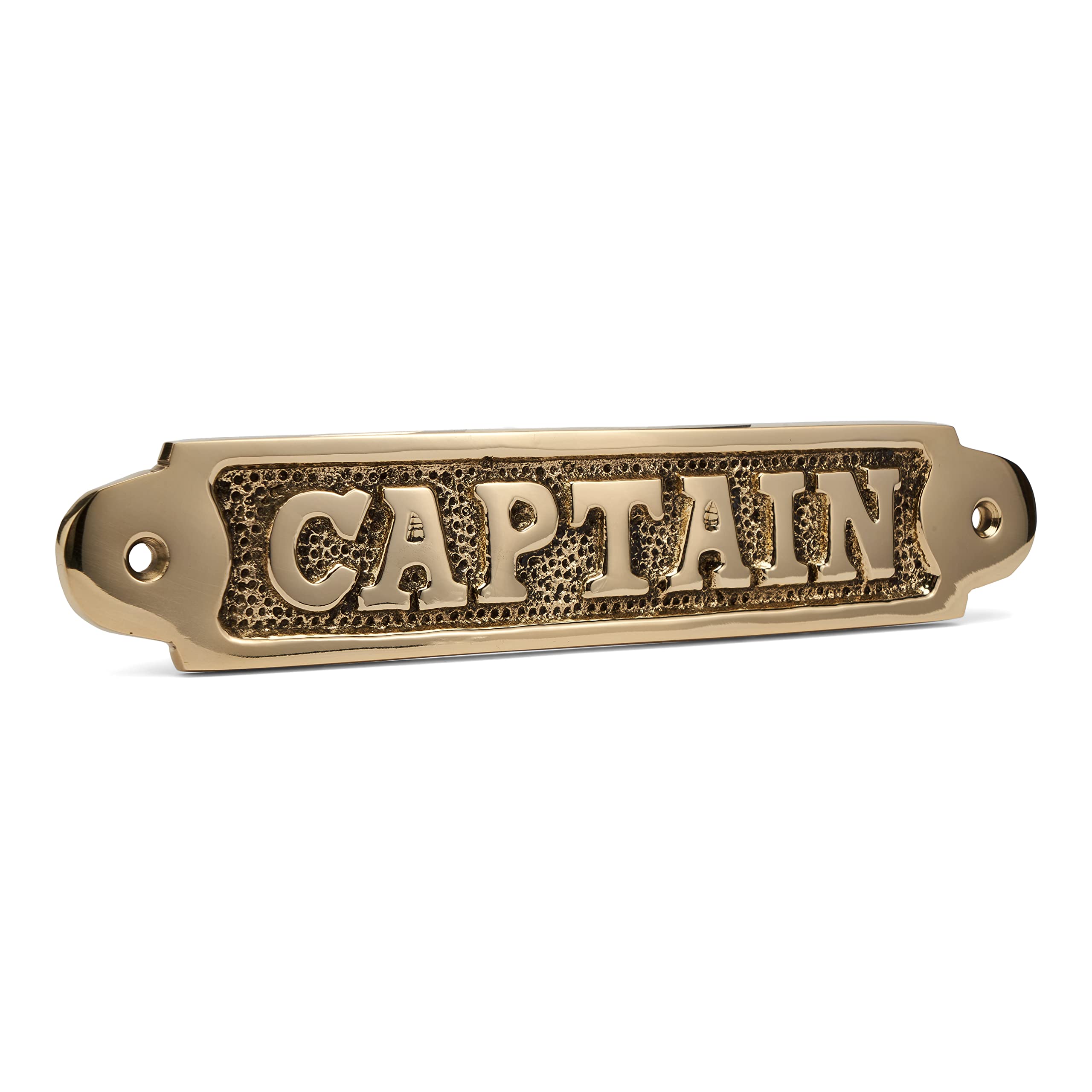 NKlaus 11758 - Placa para puerta (latón, 16 x 3,7 cm), diseño de capitán