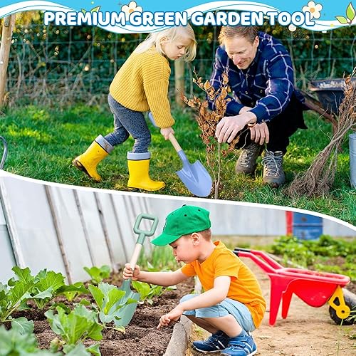 Miniatura 4 de Dilabnba Palas de arena para niños de 16 pulgadas15.7 in, herramienta de jardinería, mango de madera resistente, pala de plástico ABS, pala de