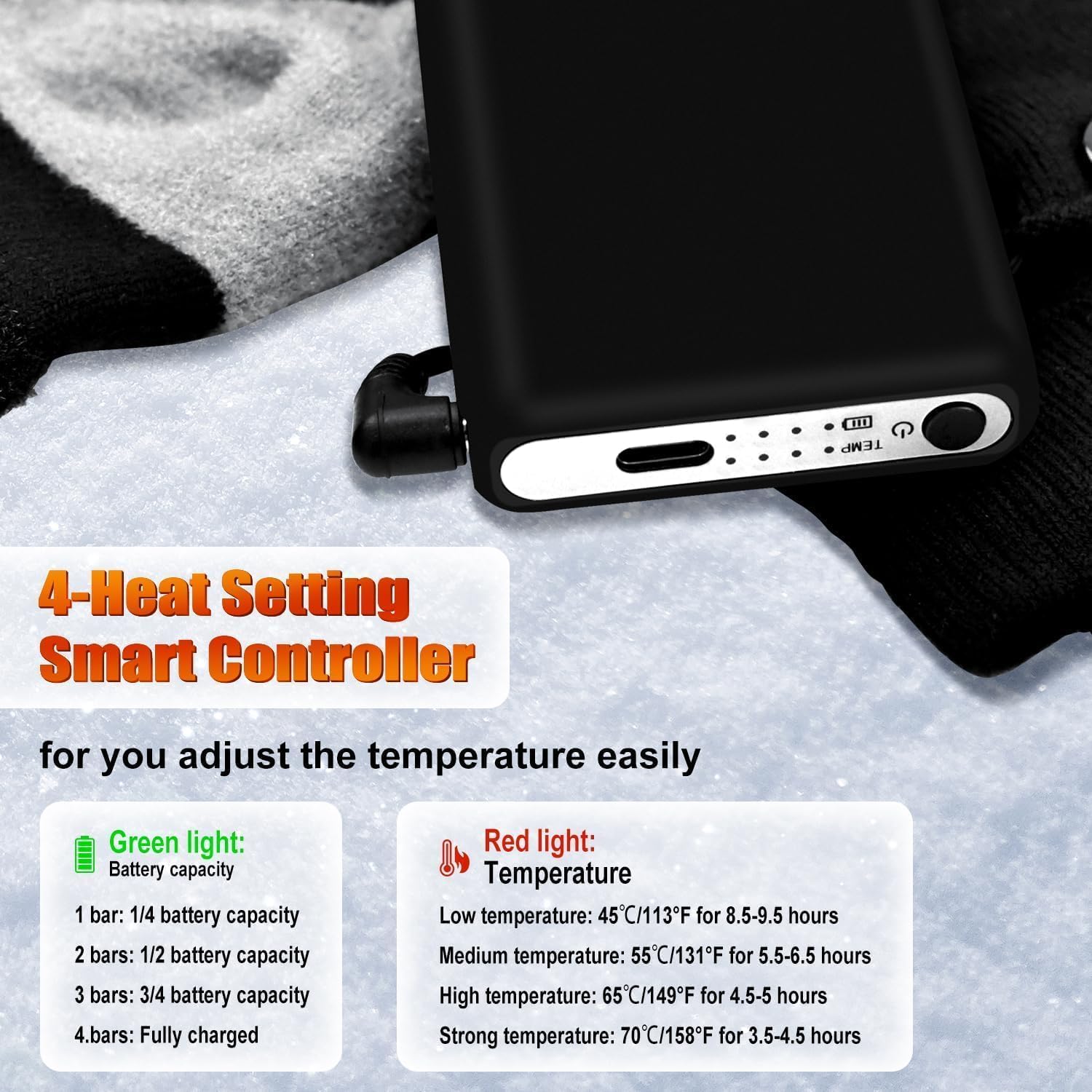 Heated Socks APP Control for Men Women, 6000mAh*2 Battery Heated Socks, Rechargeable Smart Foot Warmers Washable for Camping Fishing Cycling Skiing Skating Hiking - Image 2
