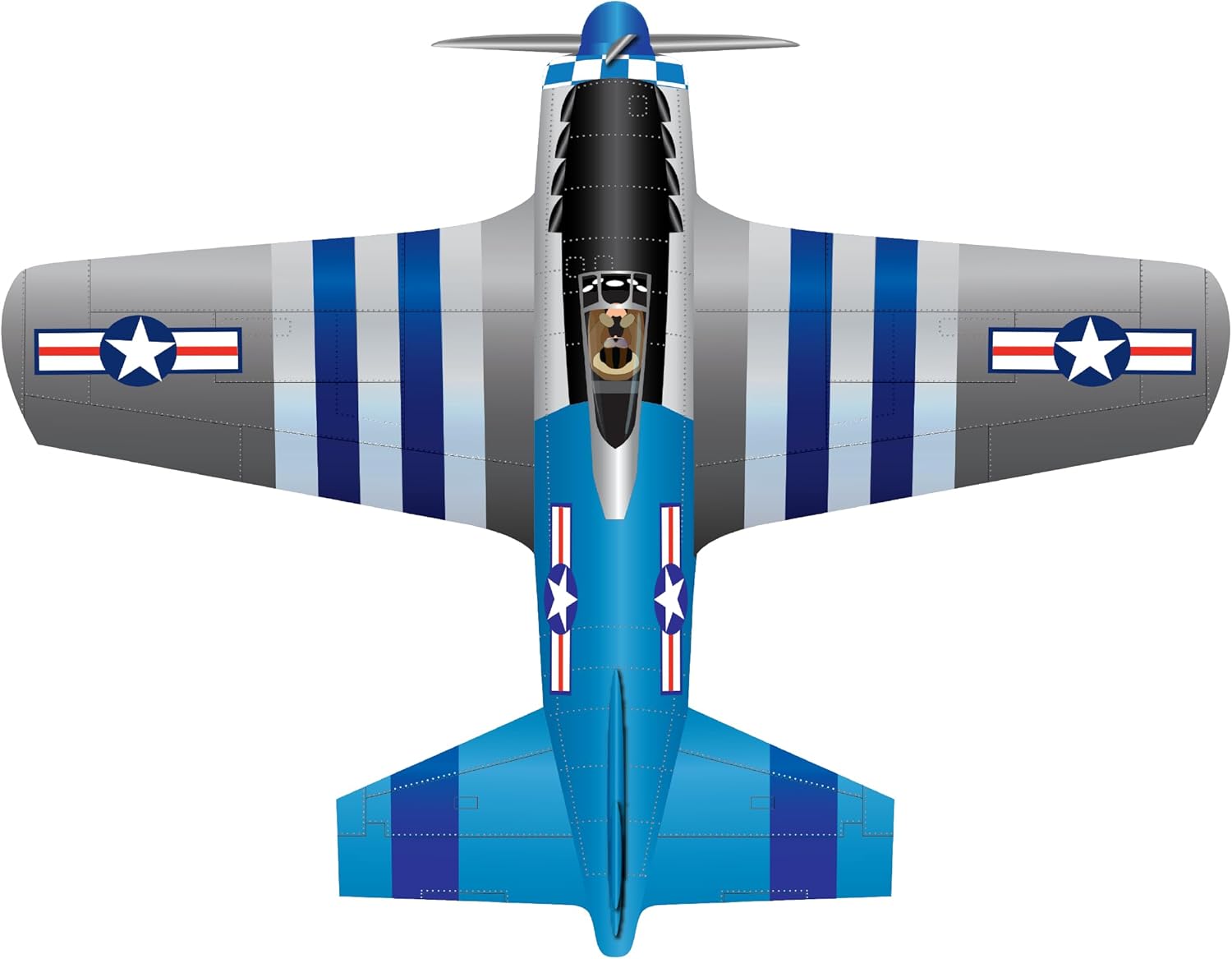 X Kites SkyMax™ P51 Mustang Nylon Airplane Kite, 36 Inches