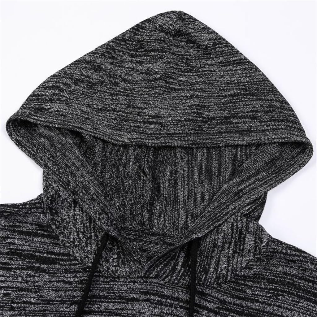 Gerrit 秋と冬のスポーツ長袖カジュアルプルオーバースリムセーターメンズフード付きニットセーター (Color : A, Siz