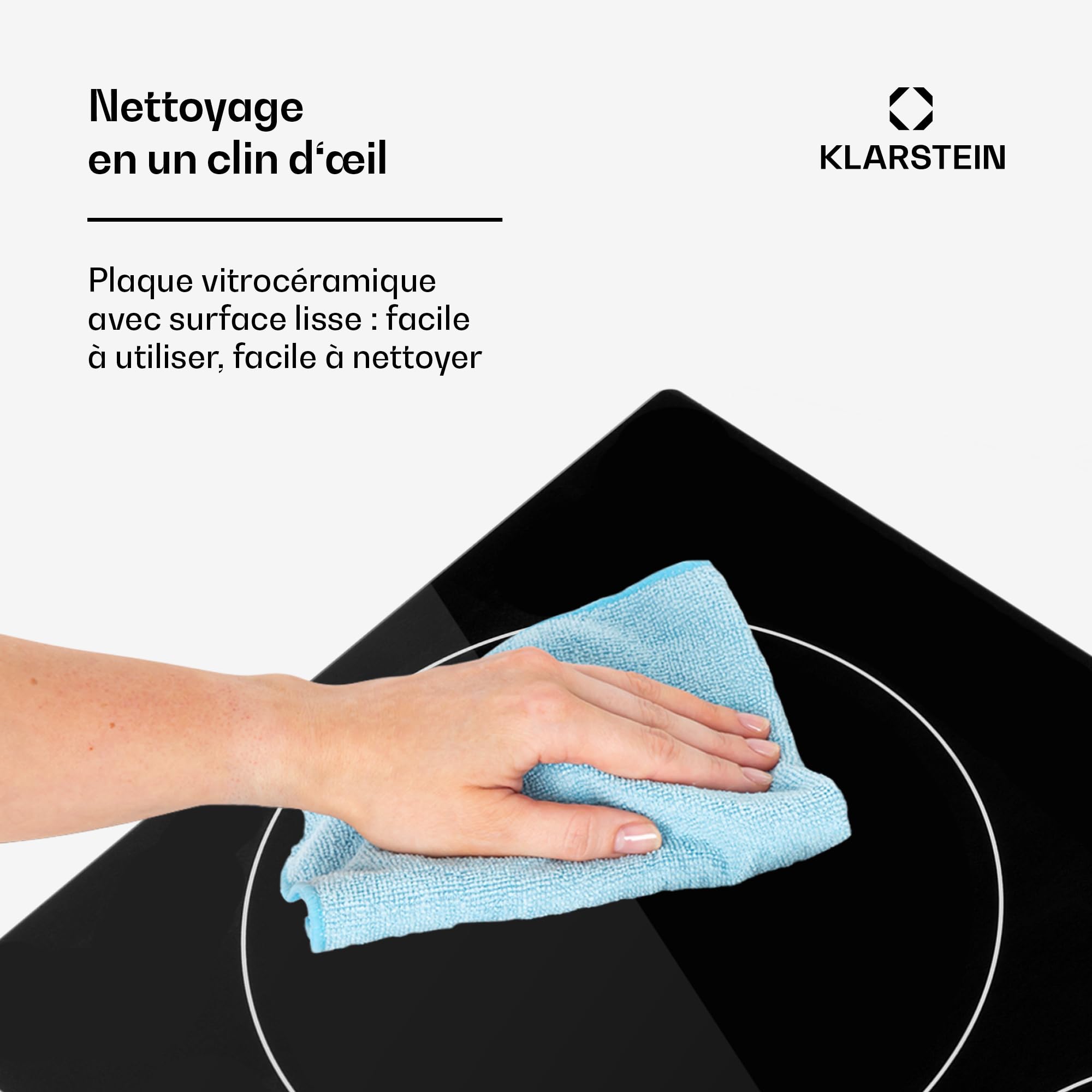 Klarstein Plaque Vitrocéramique 4 Feux Encastrable de 6500W, Plaque de Cuisson Vitrocéramique, Plaque Vitro 4 Feux, Table Vitroceramique, Cuisinière Électrique Vitrocéramique en Acier Inoxydable