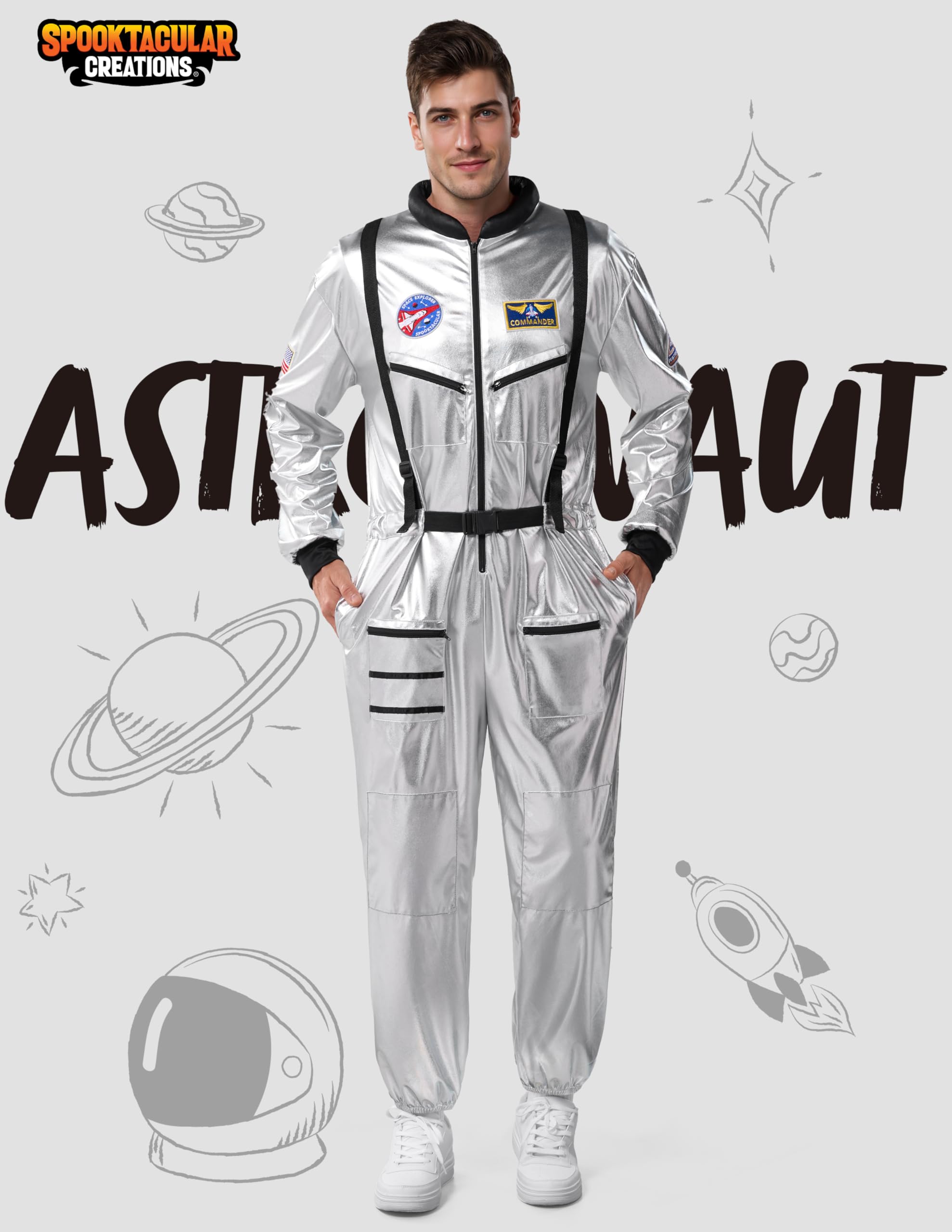 Spooktacular Creations Halloween Astronaut Costume Adult Men - Image 2