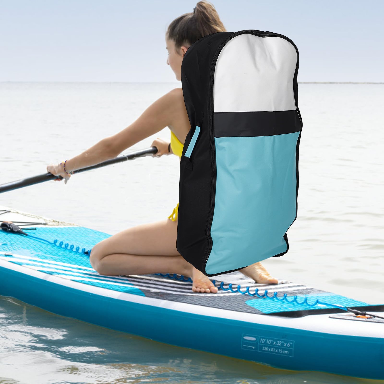 iplusmile Aufblasbares Bodyboard und Paddleboard mit Rucksack Leichtes Oxford Material für Strand und Pool Ergonomisches Tragesystem