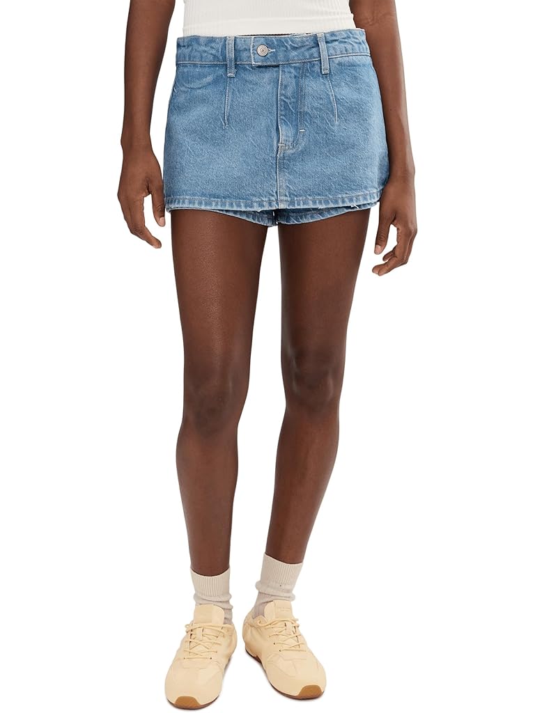 Blue Free People We The Free Gallivanting Peekaboo Skort