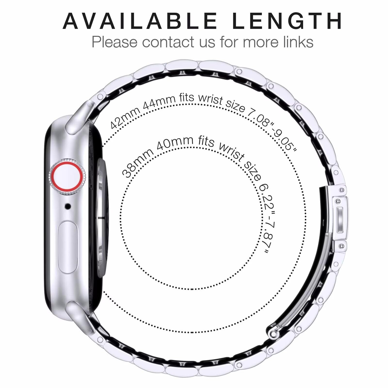 Hongxinzhan Confezione da 2 Cinturino di ricambio in metallo compatibile con Apple Watch